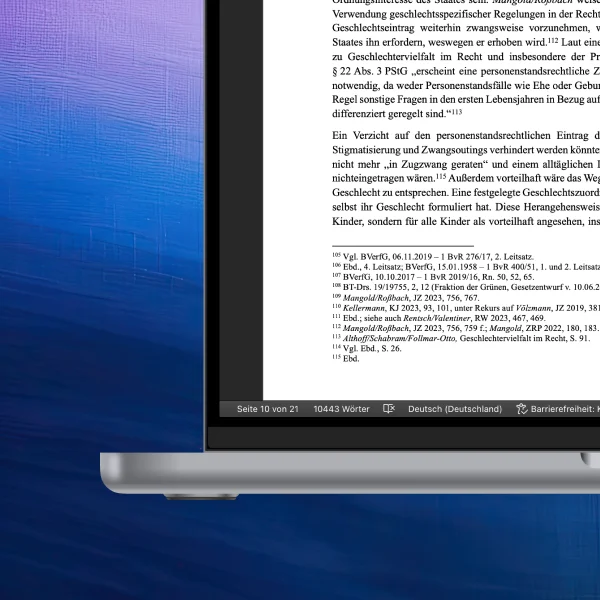 Fußnoten-Verwaltung in AdvoCite